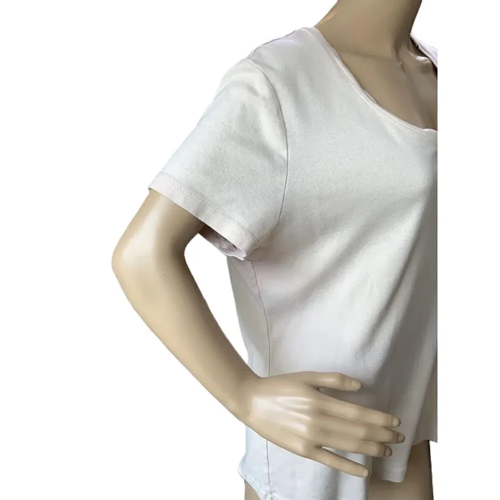 St. John's Bay Pale Pink V-Neck Short Sleeve‎ Basic Tee Size XL